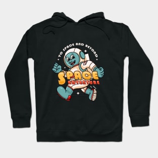 Space Adventure, astronaut mascot cartoon characters explore space Hoodie